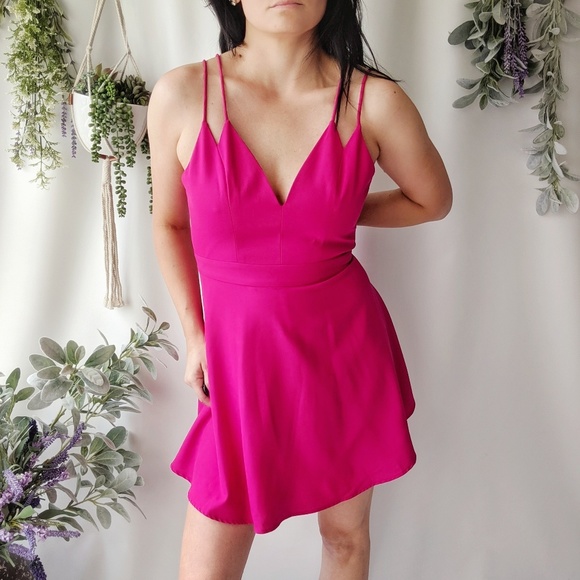 NBD Dresses & Skirts - NBD x NAVEN TWINS Revolve pink skater dress New AA